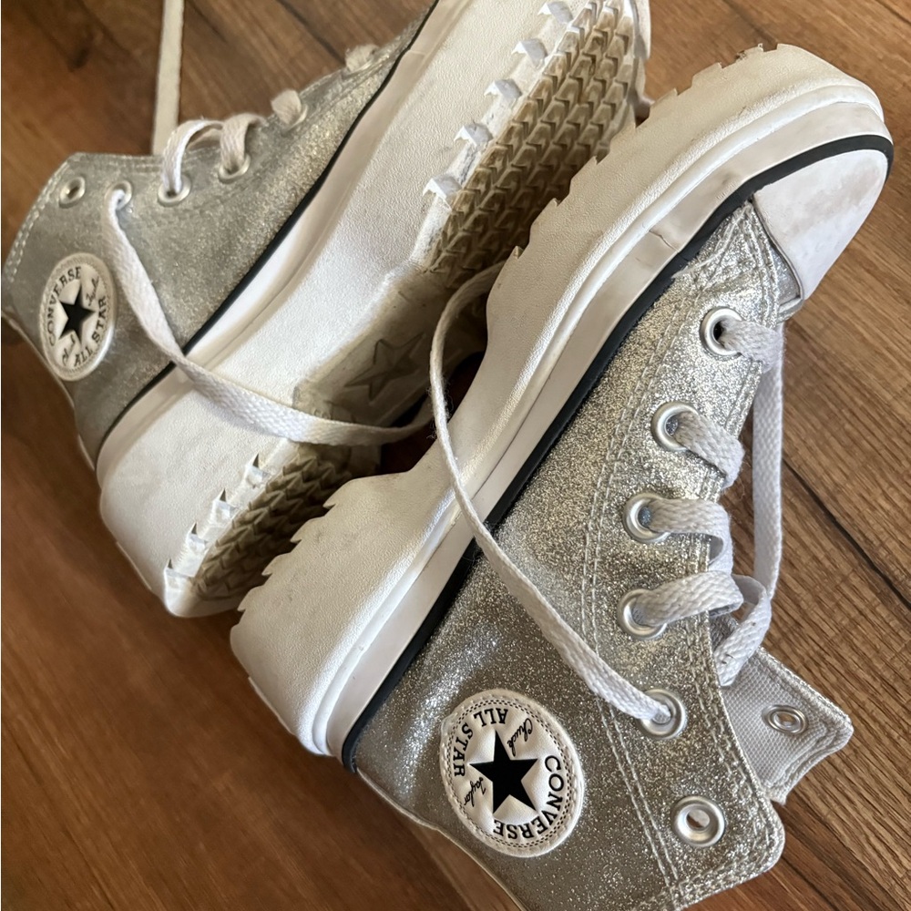 Converse glitter Kids Silver High-Top Sneakers